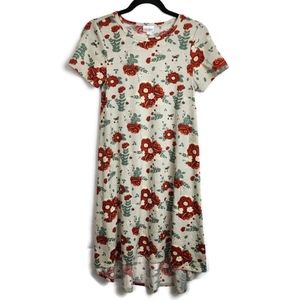 2/$15 EUC Lularoe XXS Grey Red Rose Floral Carly Dress